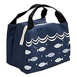 iSuperb Lunch-Taschen Isoliertasche Kühltasche Thermal Mtagessen Tsche Isoliert Lunch Taschen Wasserdicht Lunch Bag Lunch-Paket Tote box für Arbeit und Schule 21 * 17 * 15cm (dunkelblau)