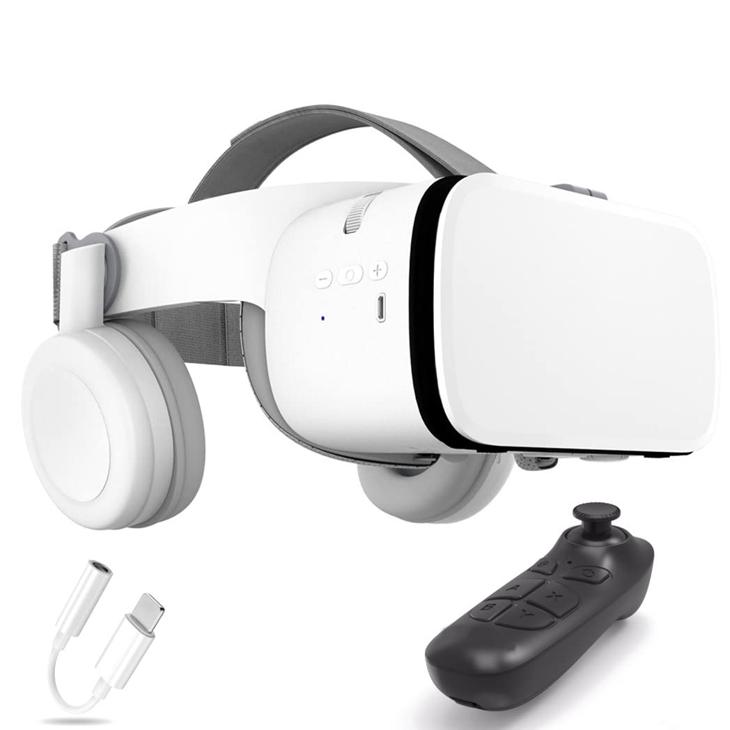 Okulary VR, zestaw słuchawkowy z wirtualnej rzeczywistości, zestawy słuchawkowe VR obsługujące Android i IOS, połączenie Bluetooth do iPhone 13 Pro Max/13 Pro/12/11, do Samsung Galaxy S21, Huawei, Xiaomi