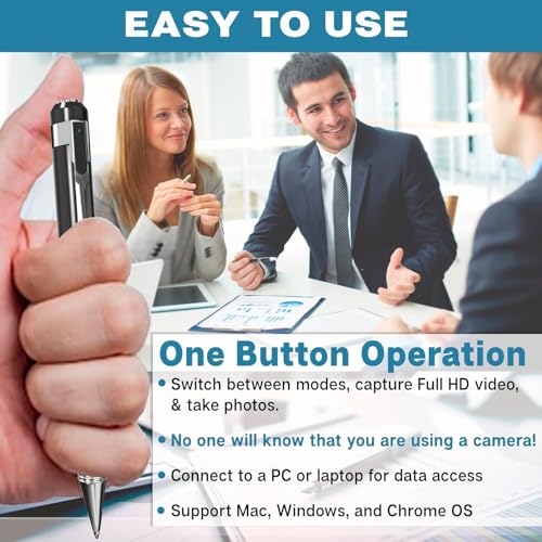 Image of DEATTI 1080P Body Camera Pen [Upgraded 2024] - Body Cam with HD Video or Picture Taking, SD Card Storage, and Manual Control for Privacy Compliance (DECM28)