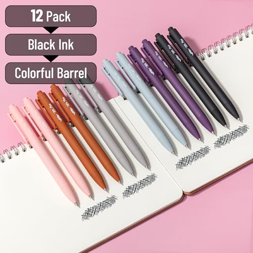 Image of Mr. Pen- Retractable Gel Pens, 12 Pack, Black Ink, Earthly Neutrals Barrel | Fine Point 0.5mm, Fast Dry, Smooth Writing, Cute Pens for Drawing, Writing Planner and School Supplies