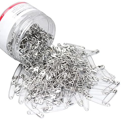 26mm Safety Pins Nickle Plated Rust Resistant Steel Small Safety Pins, 300 Pcs Heavy Duty Quality Silver Pins For Clothing, Arts & Crafts, Sewing and Pinning, with Storage Box Cover