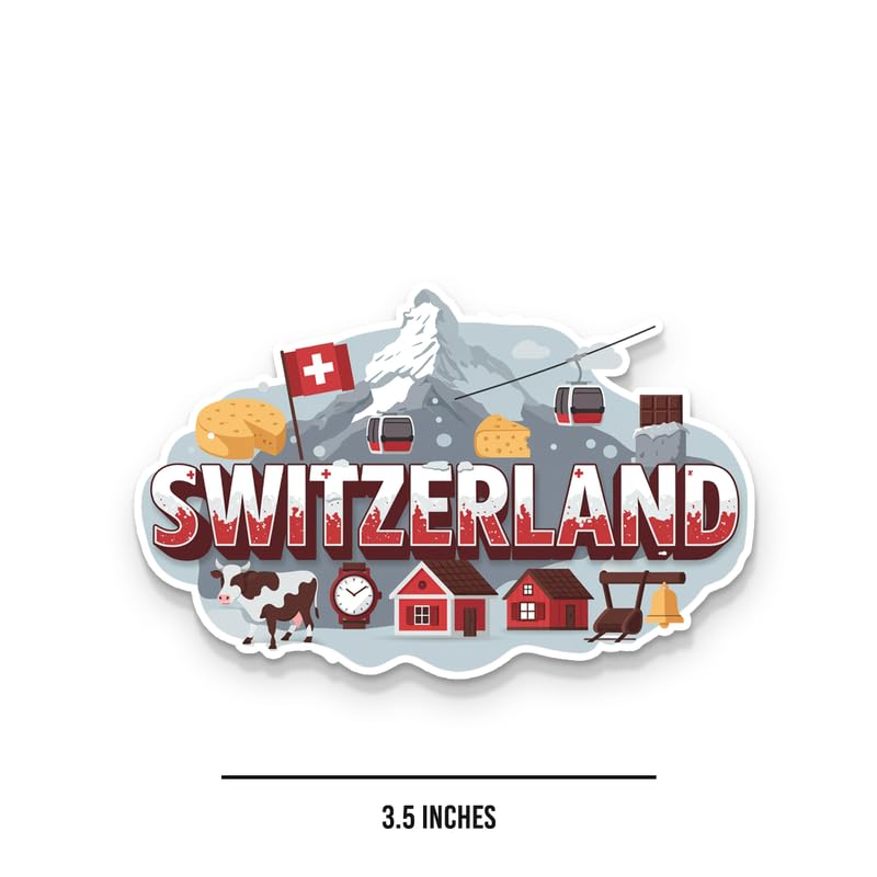Image of Switzerland 01 Fridge Magnets, Glossy Finish, Stylish Magnet for Fridge, Wardrobe & Metal Surfaces