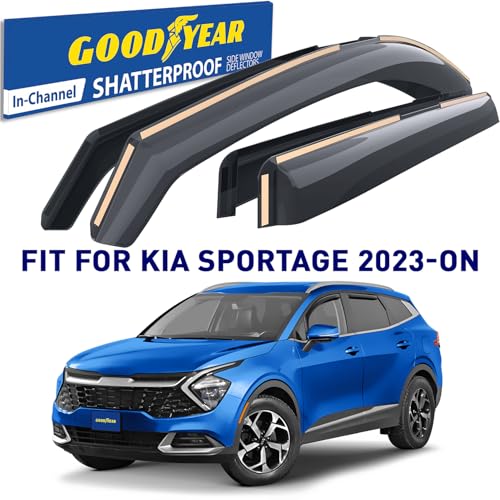Goodyear Shatterproof in-Channel Window Deflectors for Kia Sportage 2023-2026, Rain Guards, Window Visors for Cars, Vent Deflector, Car Accessories, 4 pcs - GY008440 by Goodyear - Used condition - Image 2