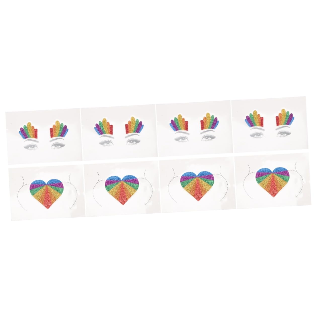 Healeved 8pezzi Adesivi Glitterati Rainbow Per Pride Day Da Decorazioni Per Viso e Corpo Per Feste e Parate Lgbtq