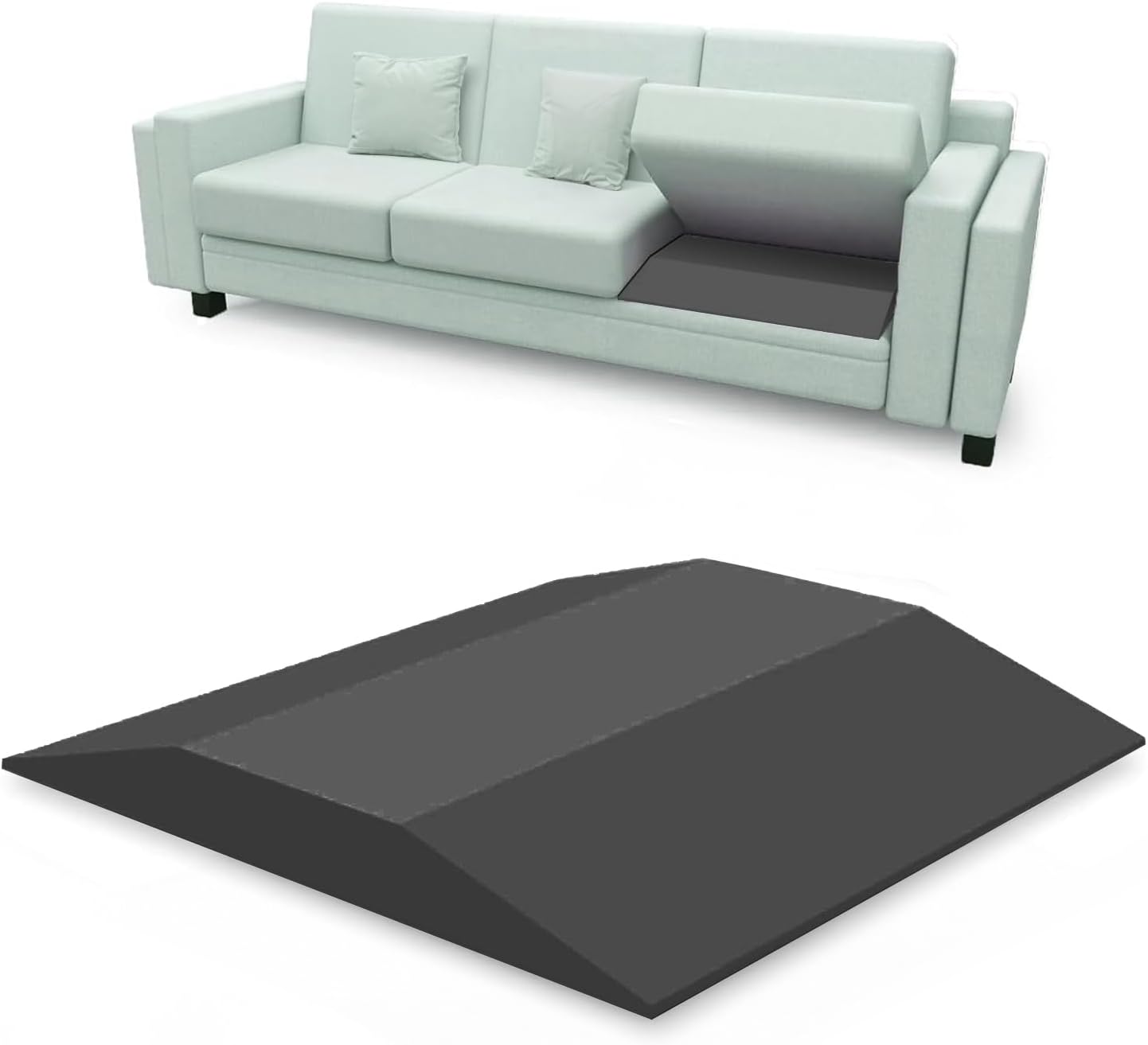 Sofa Couch Cushion Support for Sagging Sofas Cushion Repair Trapezoidal Furniture seat Cushion sag Repair High Rebound, Firm Couch Cushion Support Under Cushion Sag Repair, Black Set of 2