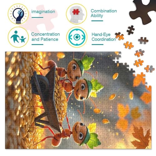 Formiche Raccolta Semi 1000 Pezzi Adulti Puzzle Bambini Intrattenimento Decorazione Da Parete Regalo Bambino 70X50Cm/1000Pcs - 4