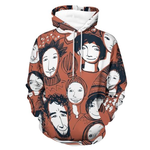 Hoodie unisex UMENG S : sweatshirt à capuche à manches longues noir confortable