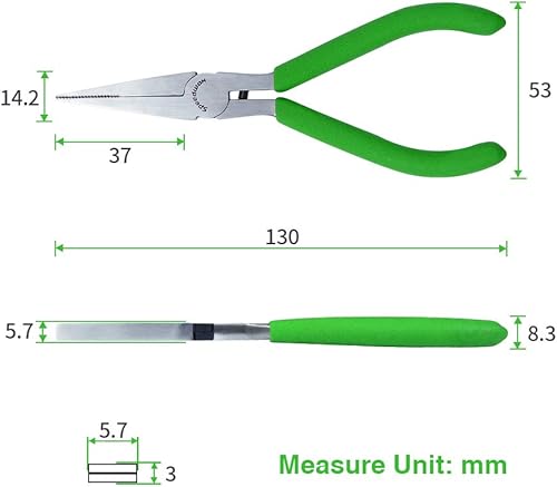 Miniatura 74 de SPEEDWOX Mini alicates de punta larga de 5-1/2 pulgadas, alicates de punta de cadena con cortador de alambre, cortadores laterales de nariz de aguja