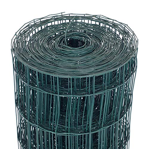 Image of Oypla 1.2m x 25m Green PVC Coated Galvanised Steel Wire Mesh Fencing Garden Euro Stock Fencing