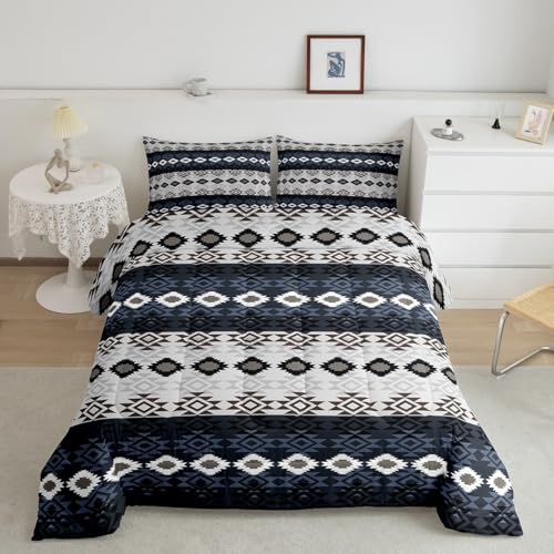 Feelyou Gray Southwestern Bedding Set Geometric Comforter Set Girls Teens