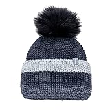 Strickmütze mit 3-farbiger Krempe
