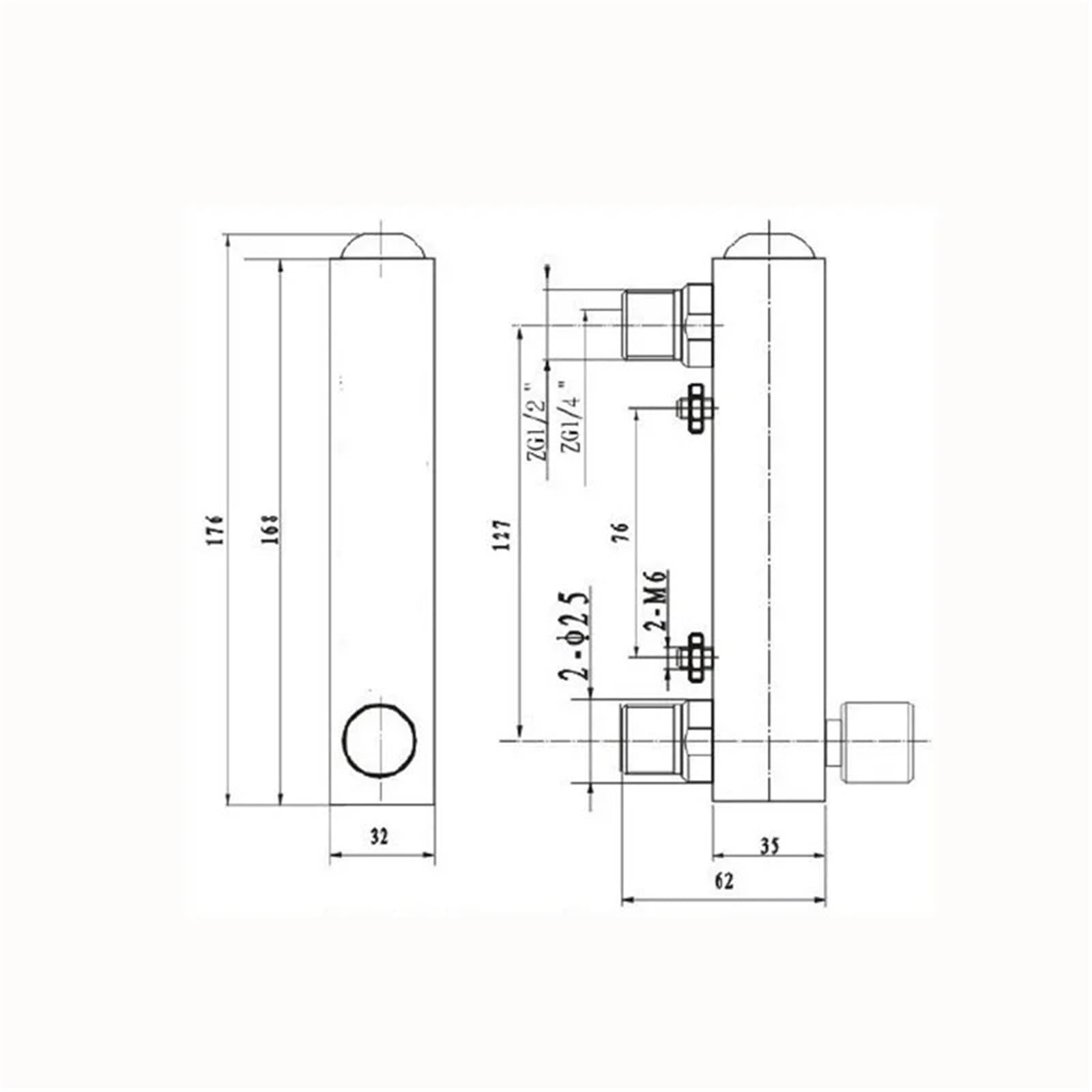 Caudalímetro de gas PMMA, caudalímetro de aire, rotámetro con válvula de control, rangos m³/h LPM, macho BSPT de 1/2" / hembra BSPT de 1/4" LZM-15T(1.6-16 m3 Per Hour)