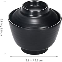 Vista 4 de BESTonZON Cuencos de sopa de miso de estilo japonés tradicional tazón de arroz de fideos, cuenco de sopa de miso con tapa Tazón de arroz japonés (L)