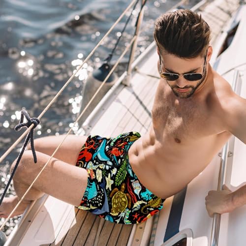 Maillot de bain séchage rapide avec imprimé baleine et poulpe - 2