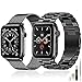 Produktbild ü  Kompatibel mit Apple Watch Armband 42mm 44mm 45mm 49mm Prämie Edelstahl Metall Ersatz Armband für Apple Watch Series 8 7 6 5 4 3 2 1 SE/SE2 Ultra - Schwarz