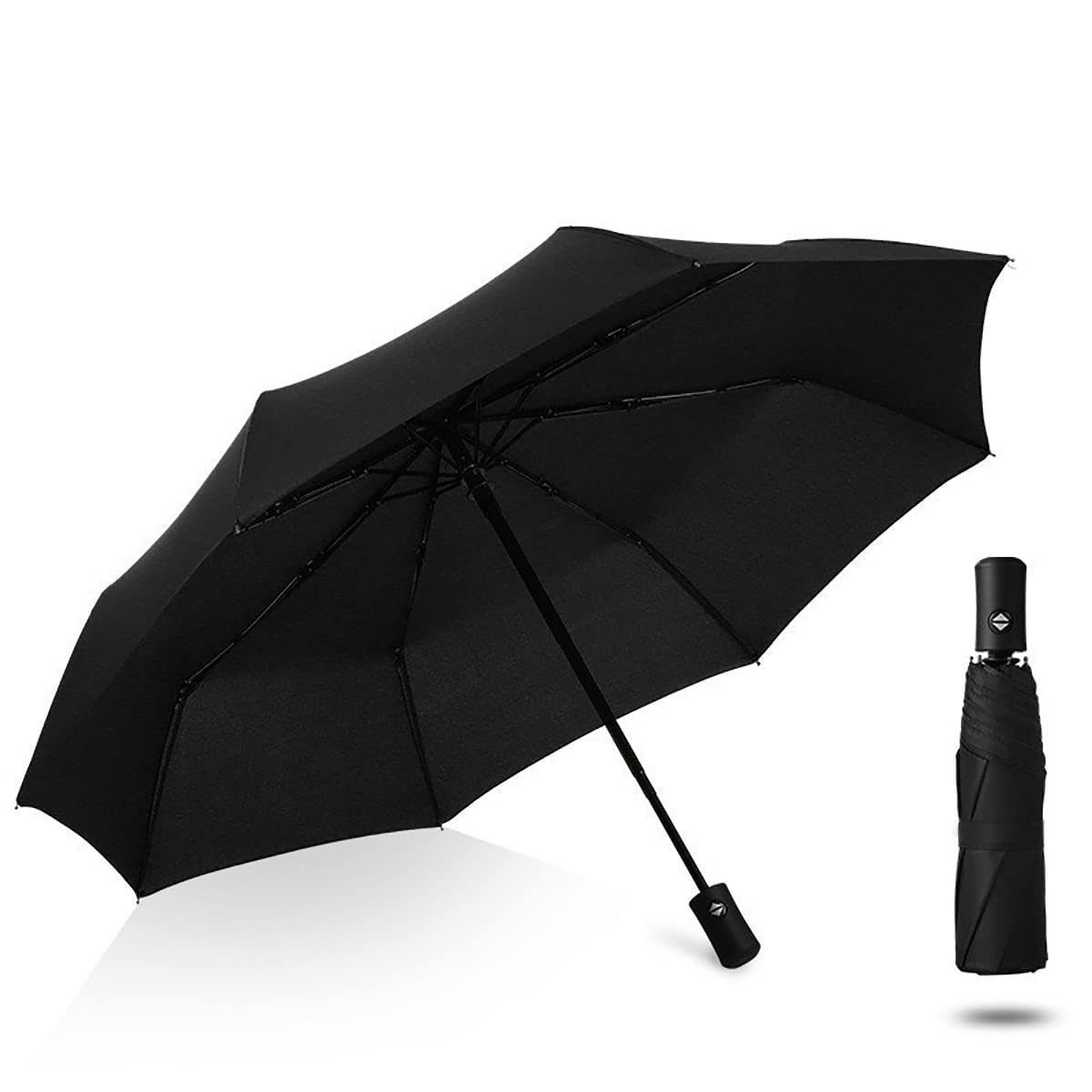 GvndUmbrella Windproof Travel Umbrella - Wind Resistant, Small - Compact, Light, Automatic, Strong Steel Shaft, Mini, Folding and Portable - Backpack, Car, Purse Umbrellas for Rain - Men and Women