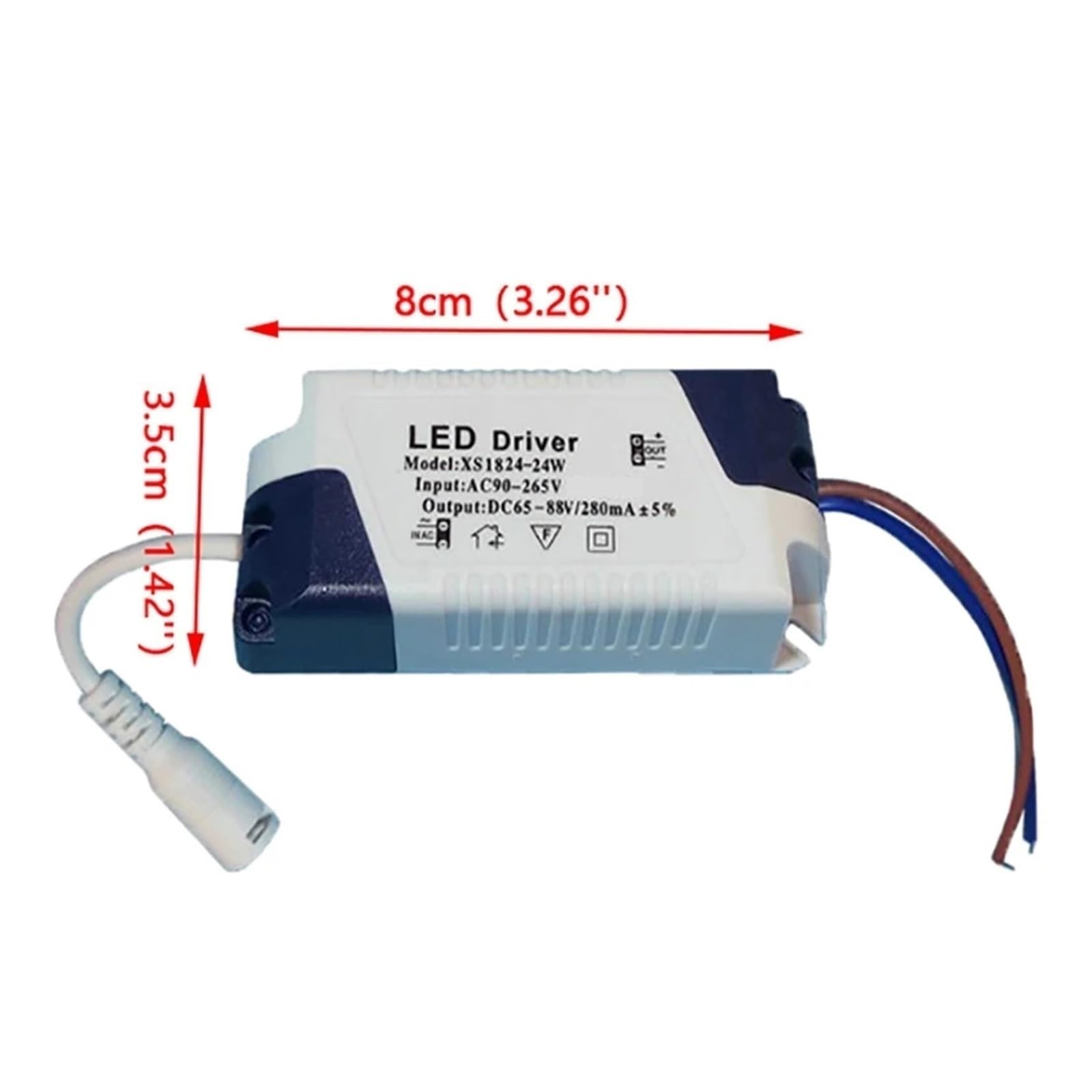 Driver for luce LED con trasformatore da 3-4W/4-7W/8-12W/12-18W/18-24W/24W-36W Alta Affidabilità(B)