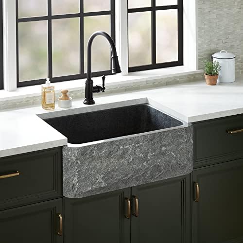 Signature Hardware 484607 Finbrook 33" Rectangular Granite Farmhouse Bathroom Sink
