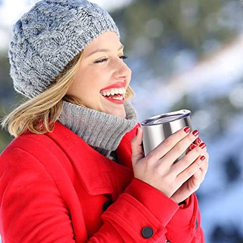 Livole Wine Tumbler Gifts Set of 4, 12 Oz Stainless Steel Double Wall Vacuum Wine Glass with Lid and Straw, Unbreakable Stemless Travel Coffee Mug Cup for Family Gathering, Picnic Christmas Gifting
