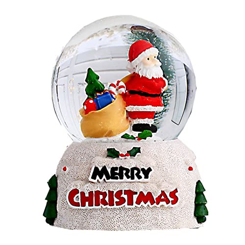 Luqeeg Globo de Nieve, Globo de Nieve de Navidad, Bola de Cristal Iluminada, Adornos de Bolas de Cristal de Navidad, Adornos Navideños Interiores para Hogar (Viejo Grande)
