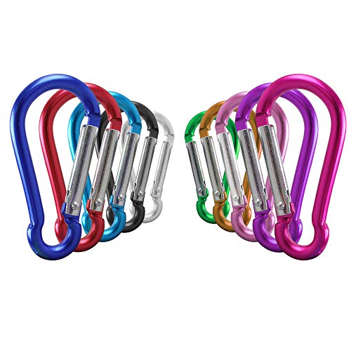 OMUKY D-Anneau Mousqueton Boucle Multifonctionnel De Plein Air des Sports Mousqueton Clip Carabiner Aluminium (10 Couleurs)