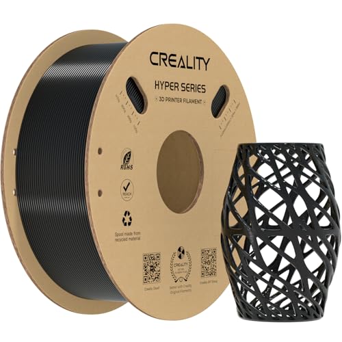 Creality Hyper PETG Filament 1,75mm (Schwarz), 2024 Neues 1kg 3D-Drucker Filament PETG Hochgeschwindigkeit, 3D-Druckmaterialien für die Meisten 3D-Drucker K1/ K1 MAX/ K1C (1kg/ Spule)