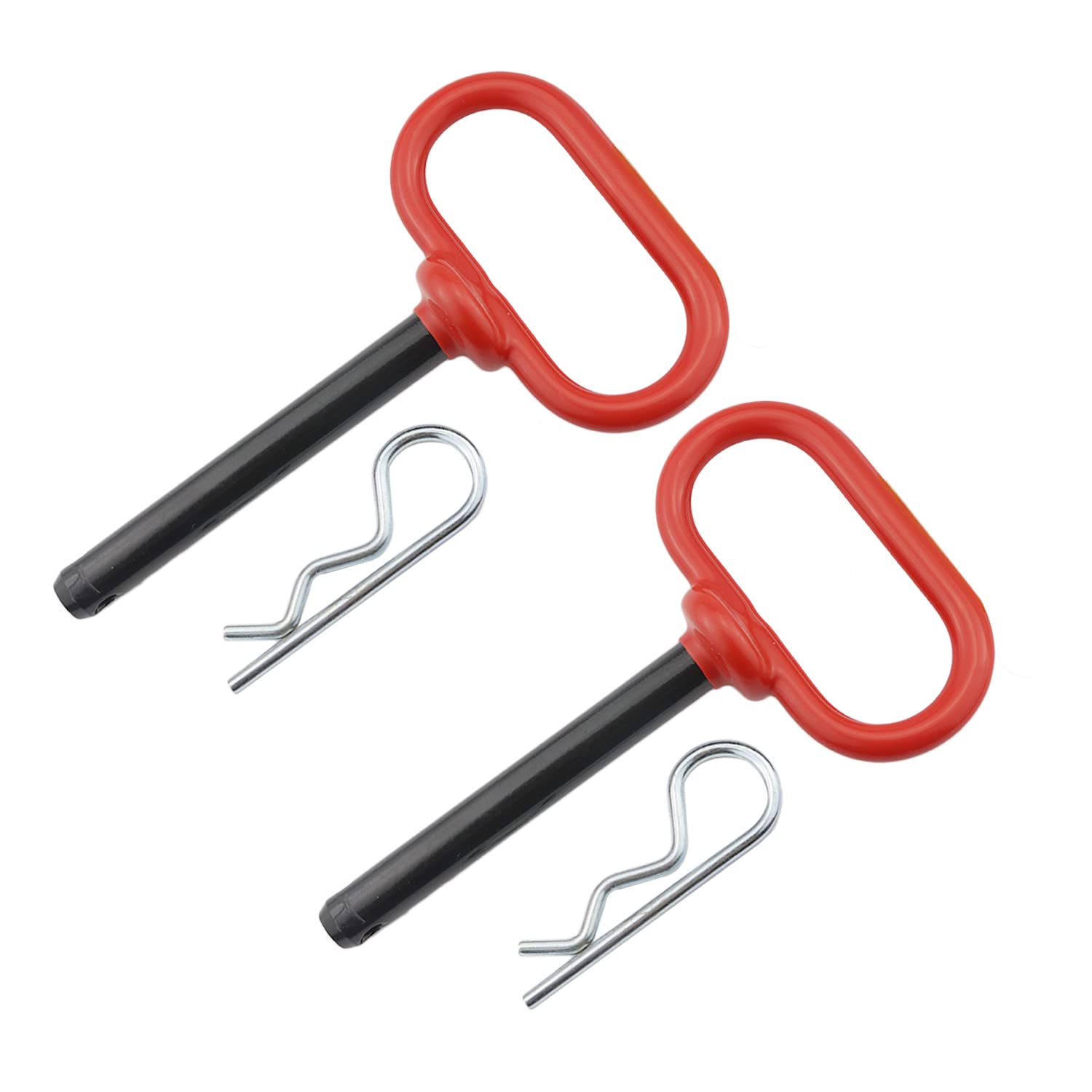Trailer Tow Hitch Lock Pin and R-Clip, 3-5/8in x 1/2in – for Towing Cargo, Boat, RV, Car, Truck, Bike, ATV (2 Sets)