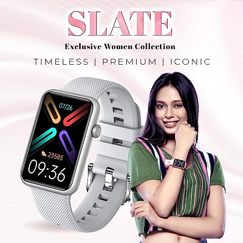 Image of GIZMORE Slate 1.57 inch AOD Display | AI | Sports Modes | SpO2, BT Calling Smartwatch (Gray)