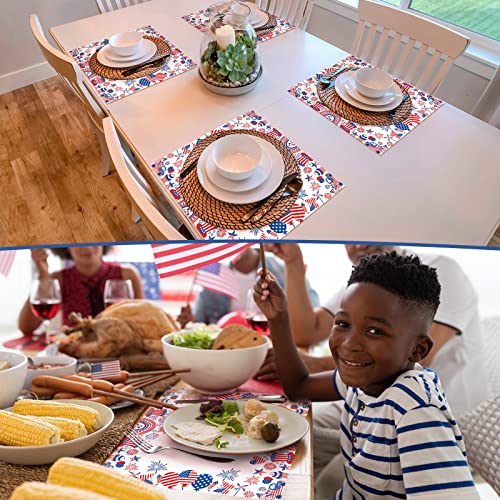 50 Pack July 4Th Patriotic Table Placemats Disposable Paper Memorial Day Table Placemat 4Th Of July Dining Paper Placemats For American Independence Day Patriotic Party Kitchen Home Dining Decoration #TOP6