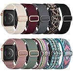 Maledan 10 Pack Stretchy Solo Loop Compatible with Apple Watch Band 40mm 38mm 41mm 42mm 44mm 45mm 46mm 49mm Women Men,Soft Nylon Elastic Strap Wristband for iWatch Series 10 9 8 7 6 5 4 3 2 1 SE Ultra