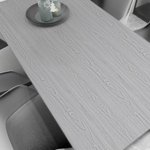 Image of HOME13 Wood Grain Wallpaper Peel and Stick Wood Contact Paper Self Adhesive Removable Thicken Wooden Wall Paper for Kitchen Cabinets Drawer Shelf Liner Waterproof(12x72 Inch, Grey Wooden)