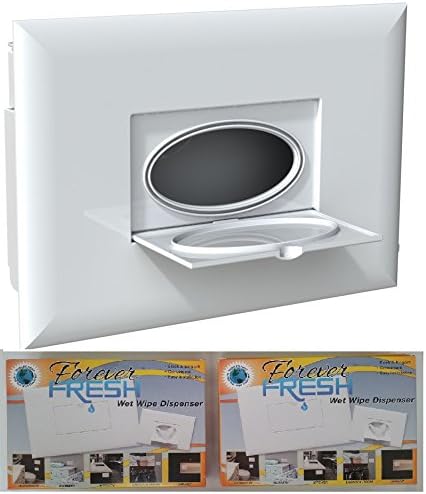 In-Wall Dispenser for Diaper/Wet Wipes, Dryer Sheets - Kitchen Bath Laundry - Forever Fresh Twin Pack - Qty (2)