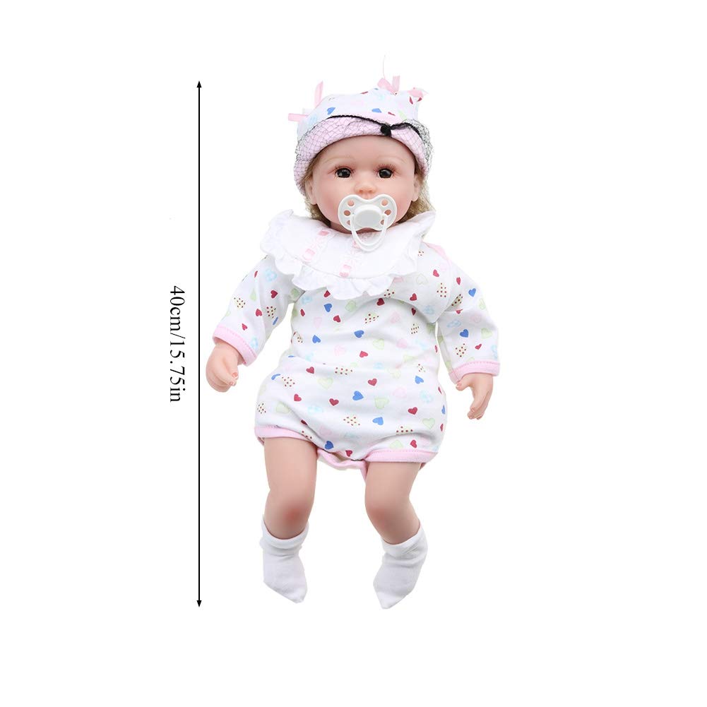 Poupées réalistes en Silicone pour bébé garçon de 15,75 Pouces avec tétine et biberon, Accessoires pour Enfants de 3 Ans et Plus, Cadeaux