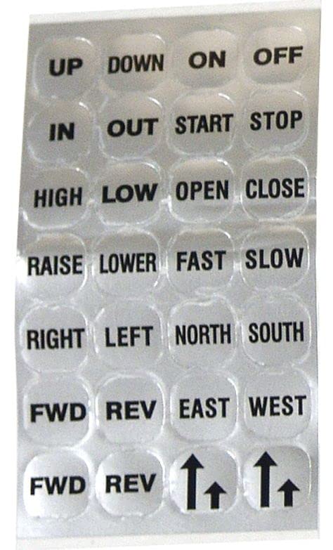 Pendant Station Labels, 5500 Series, Legend Sheet for Push Buttons