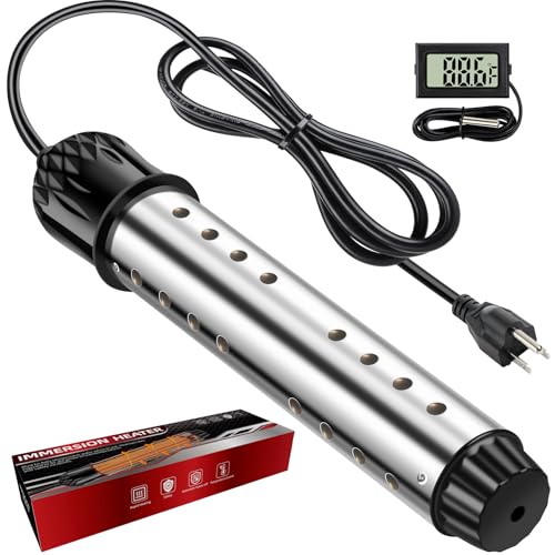 Portable Water Heater 2000W, Pool Heater - Immersion Heater with Digital Thermometer, Upgraded Magnesium Oxide Heating for Fast Heating, for Small Pools, Bathtubs, Buckets, Tanks