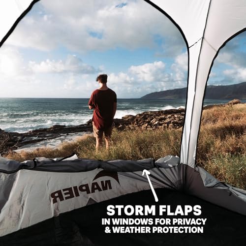 Napier Backroadz SUV Tent | 10' x 10' Vehicle Camping Tent | Fits All CUVs, SUVs, and Minivans | Sleeps 5 | Spacious, Durable, Easy Set-up | Gray/Green | Model 19100