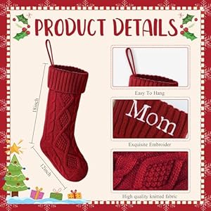 Personalized Christmas Stockings with Name Embroidered Knitted Christmas Stockings 18” Large Xmas Stocking Custom Christmas Stocking for Family Kids Personalized Christmas Stockings with Name Embroidered Knitted Christmas Stockings 18 Large Xmas Stocking Custom Christmas Stocking for Family Kids