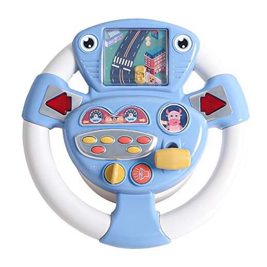 DoxiGlobal Steering Wheel Toy for Car Seat Kids Simulator Driving Wheel Toys Racing Game with Light and Music Portable Pretend Play Learning Educational Toys for Boys Girls Kids 3+ Blue
