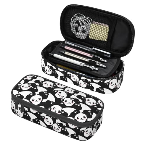 Image of Cute Kawaii Panda Pencil Case Organizer Big Capacity Pencil Pouch Stationery With Zipper School Supplies Pencil Bag For Girls Boys Office