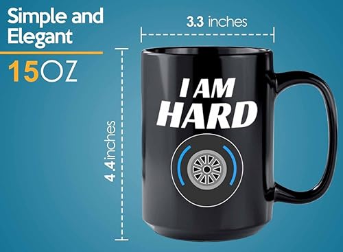 Miniatura 5 de Taza de café Racer de 15 onzas, color negro, I'm Hard - Fuel Speed Racer Car Guys Circuit Automotive Racing Boy Regalos para él, papá, hombres, novio