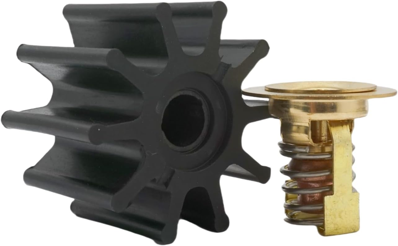 Boat Marine 984461 Water Pump Impeller Kit with 383307 Thermostat Kit for OMC Cobra 4.3 5.0 5.7 5.8 7.5 L 1986-1993 Stern Drive Replace 18-3348 18-3677
