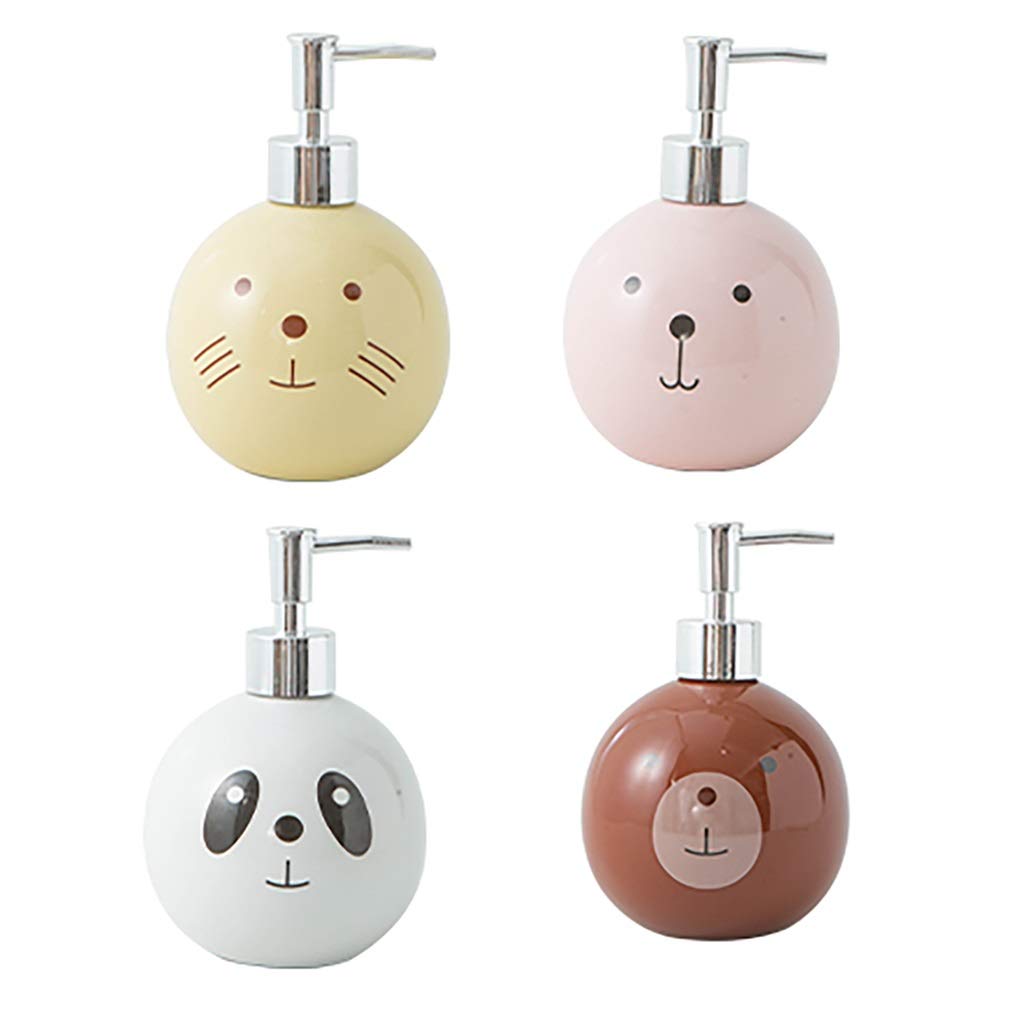 Liquid Soap Pump Dispenser Ceramic Soap Dispenser ABS Pump Headlarge Capacity Family Offices Schools Countertop 500ml 16.5oz Pump Bottles (Color : P+Y+W+B)