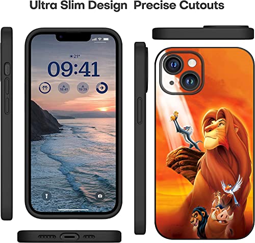 Hestay Iphone 14/14 Plus / 14 Pro / 14 Pro Max Case, Mar-Vel Aven-Ger Dc Character Design Pattern Black Cool Shockproof Tpu Ultra-Thin Non-Slip, Drop-Proof (Iphone 14 Pro Max, The-Lion-King) #TOP2