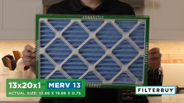 Image of Filterbuy 13x20x1 Air Filter MERV 13 Smoke & Allergy Defense (4-Pack) | Electrostatic Pleated HVAC AC Furnace Filters Replacement, Made in USA (Actual Size: 12.88 x 19.88 x 0.75)