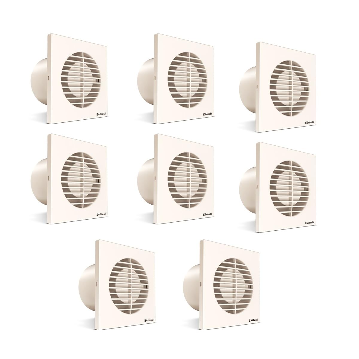 Goldmedal Vent Pro 150 mm Exhaust Fan for Kitchen, Bathroom and Office with Strong Air Suction - Ivory |Pack of 8