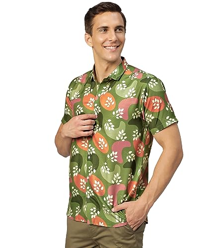 Image of Venisa Men's Cotton Blended Printed Casual Shirt