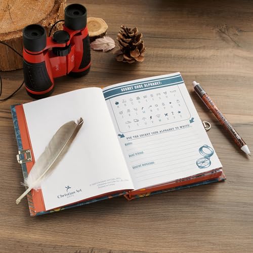 Image of Secret Diary with Lock /Keys, Boys Interactive Glow in the Dark Christian Journal with Writing Prompts Teen, Tween - Life is an Adventure with Jesus Psalm 16:11 Bible Verse
