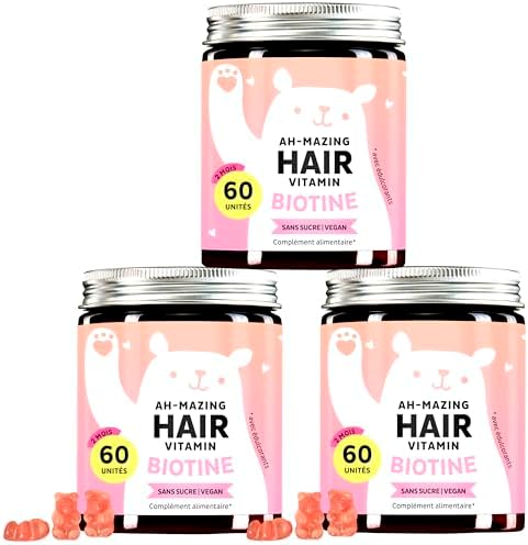 Gummies Biotine Ah-mazing Hair Pack de 3– Vitamines pour les Chev...