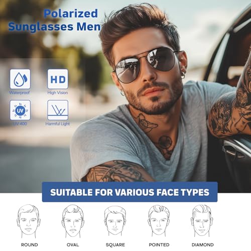 Bio-th Polarized Sunglasses Men Women UV Protection, Polarized Fishing Sunglasses Mens, for Fishing Golf, Retro Driving4