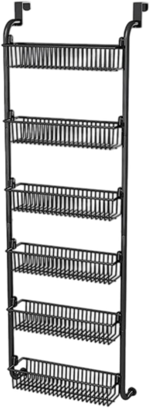 引っ掛けバスルームバスケット ワイド タワー 山崎実業 6617 6618 tower ハンギングバスケット 引っ掛け かご 収納 大容量 浴室  お風呂場 バスグッズ 浮かせる収納 ランドリーバー タオルバー 浴室扉 吊り下げ バス小物 シャンプー リンス コンディショナー ボデ ... プレイルーム用のスパイスラックとハンギングバスケットを備えたドア越し収納ソリューション, 黒